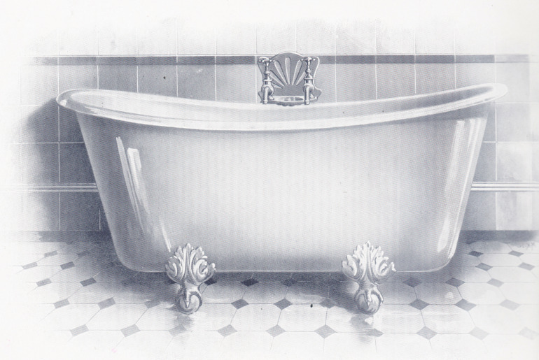 La cortina de la ducha sobre bañera en el siglo XVIII en el